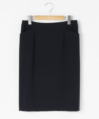 ＜ensuite＞ 大きいサイズ ダブルクロス2WAYストレッチスカート(5417430067)(クローバー) ネービー(39*) 【三越・伊勢丹/公式】