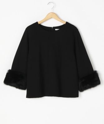 ＜ensuite＞ 大きいサイズ MVSグログランポンチカット アンド ソーン(5417470052)(クローバー) ブラック(99*) 【三越・伊勢丹/公式】