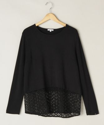 ＜ensuite＞ 大きいサイズ ベアスムースレースカット アンド ソーン(5417470209)(クローバー) ネービー(39*) 【三越・伊勢丹/公式】