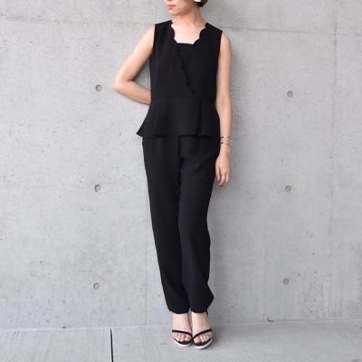 ＜Kaene＞ スカラップオールインワン(001478) black(3black) 【三越・伊勢丹/公式】