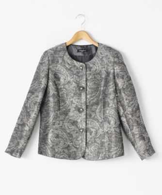 ＜リリアンビューティ＞ 大きいサイズ PAINER ジャカードジャケット(50105743*)(クローバー/クローバープラス) グレー(15) 【三越・伊勢丹/公式】