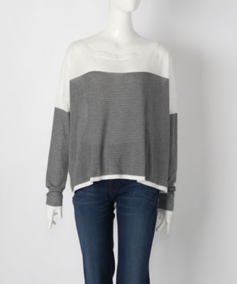 【SALE（伊勢丹）】＜サブストリート マイスタンダード/SAB STREET MY STANDARD＞ 大きいサイズ <CHARLI>ボーダーニット(33-51-9859)(クローバー) オフ(03) 【三越・伊勢丹/公式】