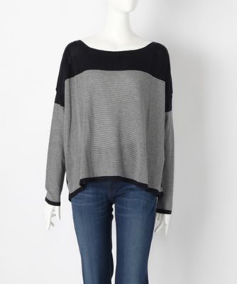 【SALE（伊勢丹）】＜サブストリート マイスタンダード/SAB STREET MY STANDARD＞ 大きいサイズ <CHARLI>ボーダーニット(33-51-9859)(クローバー) ネイビー(43) 【三越・伊勢丹/公式】