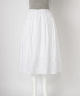 【SALE（伊勢丹）】＜サブストリート マイスタンダード/SAB STREET MY STANDARD＞ 大きいサイズ コットンカットワークスカート(33-14-9309)(クローバープラス) アイボリー(01) 【三越・伊勢丹/公式】