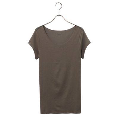 ＜シーク/SEEK＞ 年間素材/ボートネックTシャツ/Tシャツ対応/汗ジミ防止(EE2812) ダークブラウン 【三越・伊勢丹/公式】