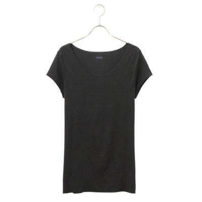 ＜シーク/SEEK＞ 年間素材/ボートネックTシャツ/Tシャツ対応/汗ジミ防止(EE2812) ブラック 【三越・伊勢丹/公式】