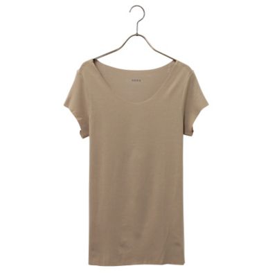 ＜シーク/SEEK＞ 年間素材/ボートネックTシャツ/Tシャツ対応/汗ジミ防止(EE2812) ベージュ 【三越・伊勢丹/公式】