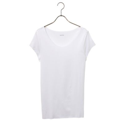 ＜シーク/SEEK＞ 年間素材/ボートネックTシャツ/Tシャツ対応/汗ジミ防止(EE2812) 白 【三越・伊勢丹/公式】