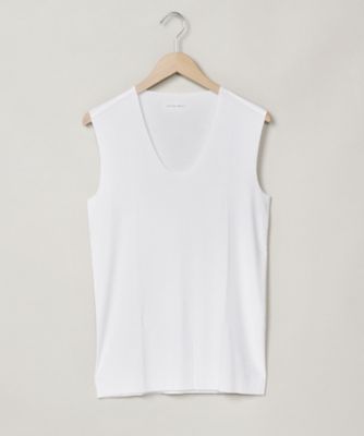 ＜イセタンメンズ/ISETAN MEN'S＞ 夏用/冷感素材/Uネックスリーブレスシャツ/カットオフ(DD3018) 03・白 【三越・伊勢丹/公式】