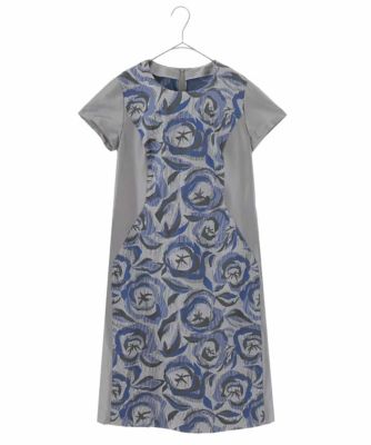 ＜ヒロコビス＞ 大きいサイズ バラ柄ドレス(RLELB10380)(クローバー) ブルー(55*) 【三越・伊勢丹/公式】