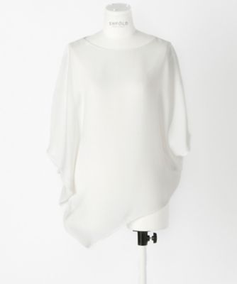＜エンフォルド/ENFOLD＞ PEツイルストレッチアシンメTシャツ(300AA330-0790) シロ 【三越・伊勢丹/公式】