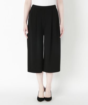 【SALE（三越）】＜るんびに＞ ストライプ柄ガウチョパンツ(M17S03-B08C063) ブラック 【三越・伊勢丹/公式】
