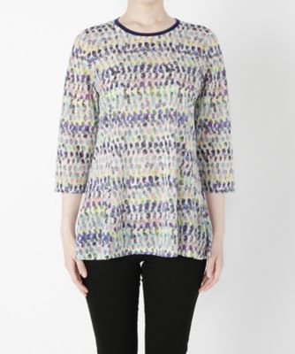 【SALE（三越）】＜るんびに＞ 丸首脇フレアチュニック7分袖カット アンド ソーン(M17S04-N01C094) ベビーピンク 【三越・伊勢丹/公式】