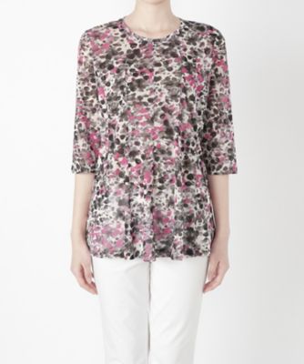 【SALE（三越）】＜るんびに＞ クルーネックチュールチュニック7分袖 M17S04-N01C097 グレー 【三越・伊勢丹/公式】