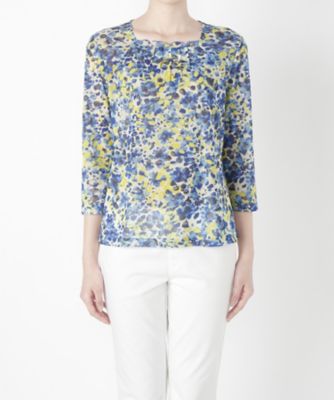 【SALE（三越）】＜るんびに＞ スクエアネックチュールプルオーバー7分袖 M17S04-N01C099 ブルー 【三越・伊勢丹/公式】