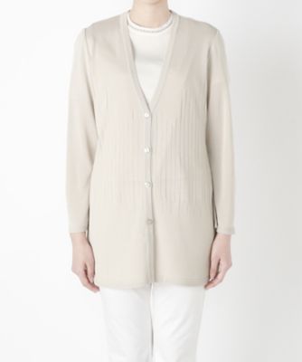 【SALE（三越）】＜るんびに＞ V衿ロングニットカーディガン8分袖 M17S03-N03K048 ミスト 【三越・伊勢丹/公式】