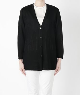 【SALE（三越）】＜るんびに＞ V衿ロングニットカーディガン8分袖 M17S03-N03K048 ブラック 【三越・伊勢丹/公式】