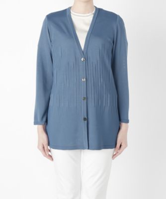 【SALE（三越）】＜るんびに＞ V衿ロングニットカーディガン8分袖 M17S03-N03K048 ライトブルー 【三越・伊勢丹/公式】