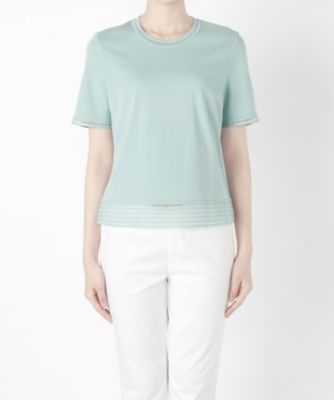 ＜るんびに＞ クルーネックニットまとめプルオーバー半袖 TS529 サックス 【三越・伊勢丹/公式】