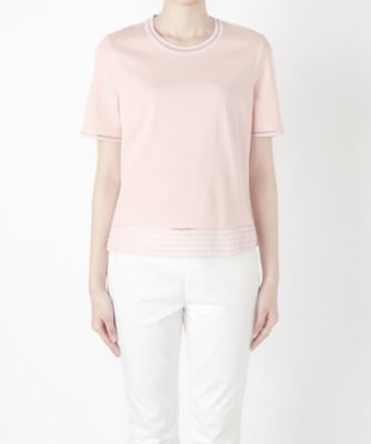 ＜るんびに＞ クルーネックニットまとめプルオーバー半袖 TS529 ピンク 【三越・伊勢丹/公式】