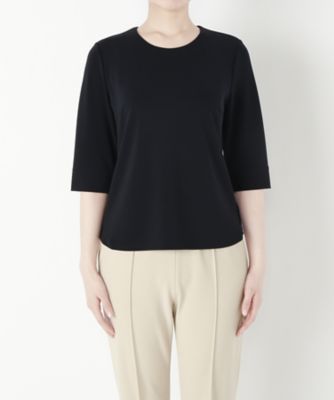 ＜るんびに＞ クルーネックファインスムースプルオーバー6分袖(M16S03-N01C078) ネイビー 【三越・伊勢丹/公式】