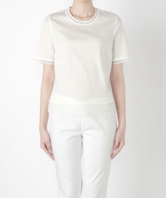 ＜るんびに＞ クルーネックニットまとめプルオーバー半袖 M16S04-N01C000 スノーホワイト 【三越・伊勢丹/公式】