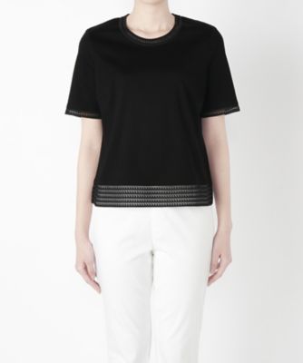 ＜るんびに＞ クルーネックニットまとめプルオーバー半袖 M16S04-N01C000 ブラック 【三越・伊勢丹/公式】