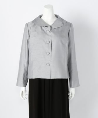 【SALE（伊勢丹）】＜エクスキー/Exquis＞ 大きいサイズ シャンタンジャケット(120258060)(クローバープラス) グレー(04) 【三越・伊勢丹/公式】