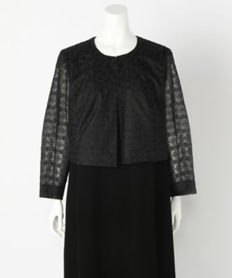 【SALE（伊勢丹）】＜エクスキー/Exquis＞ 大きいサイズ レース刺しゅうジャケット(121008034)(クローバープラス) クロ(05) 【三越・伊勢丹/公式】