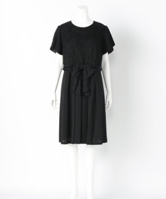 【SALE（伊勢丹）】＜ラ・デファンス/La Defence＞ 大きいサイズ リボンレースワンピース(110001312)(クローバープラス) クロ(05) 【三越・伊勢丹/公式】