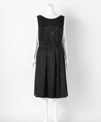 【SALE（伊勢丹）】＜ジュネビビアン/Genet Vivien＞ 大きいサイズ タフタ刺繍ドレス(140001060)(クローバープラス) クロ(05) 【三越・伊勢丹/公式】