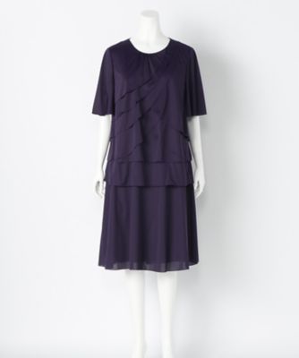 【SALE（伊勢丹）】＜ラ・デファンス/La Defence＞ 大きいサイズ ブラウス+スカートツーピース(110002001)(クローバープラス) パープル(80) 【三越・伊勢丹/公式】