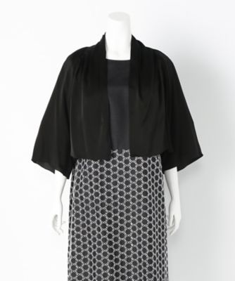 【SALE（伊勢丹）】＜ラ・デファンス/La Defence＞ 大きいサイズ サテンボレロブラウス(110008022)(クローバープラス) クロ(05) 【三越・伊勢丹/公式】