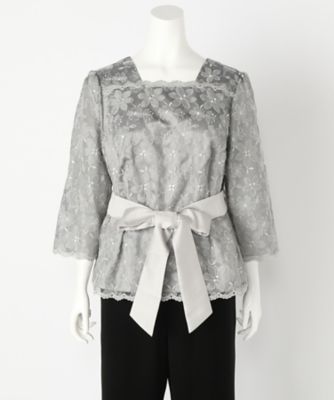 【SALE（伊勢丹）】＜エクスキー/Exquis＞ 大きいサイズ ブラウス(120005014)(クローバープラス) グレー(04) 【三越・伊勢丹/公式】