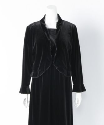 【SALE（伊勢丹）】＜ラ・デファンス/La Defence＞ 大きいサイズ ベロアボレロジャケット(110008029)(クローバープラス) クロ(05) 【三越・伊勢丹/公式】