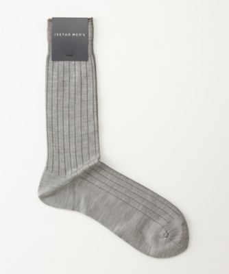 ＜イセタンメンズ/ISETAN MEN'S＞ シルク混8x2リブ靴下(0163776160) 95・グレー 【三越・伊勢丹/公式】