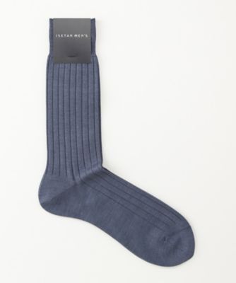 ＜イセタンメンズ/ISETAN MEN'S＞ シルク混8x2リブ靴下(0163776160) 36・ブルー 【三越・伊勢丹/公式】