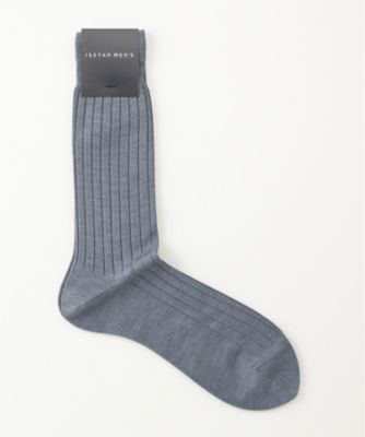 ＜イセタンメンズ/ISETAN MEN'S＞ シルク混8x2リブ靴下(0163776160) 34・ライトブルー 【三越・伊勢丹/公式】