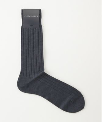 ＜イセタンメンズ/ISETAN MEN'S＞ シルク混8x2リブ靴下(0163776160) 38・ライトネイビー 【三越・伊勢丹/公式】