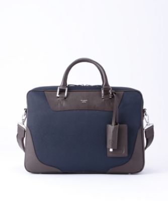 ＜ペッレ モルビダ/PELLE MORBIDA＞ ブリーフバッグ(PMO-CA102) ネイビーxダークブラウン 【三越・伊勢丹/公式】