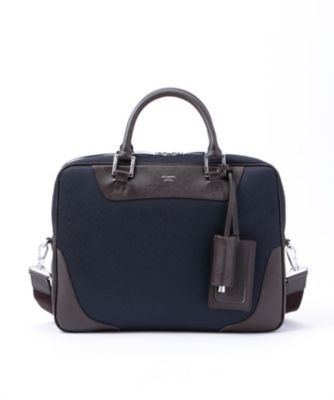 ＜ペッレ モルビダ/PELLE MORBIDA＞ ▼ブリーフバッグ(PMO-CA104) ネイビーxダークブラウン 【三越・伊勢丹/公式】