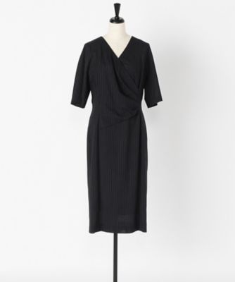 ＜ヨシエ イナバ/yoshie inaba＞ 強撚ストライプウールボイルワンピース B0372FAA205 ネイビーストライプ 【三越・伊勢丹/公式】