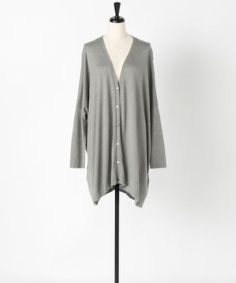 ＜ヨシエ イナバ/yoshie inaba＞ レーヨンナイロン混紡糸ニットカーディガン B0374KCD703 グレー 【三越・伊勢丹/公式】