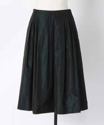 ＜ヨシエ イナバ/yoshie inaba＞ シャンブレーポリエステルシルクタフタスカート B0374PSS464 モスグリーン 【三越・伊勢丹/公式】