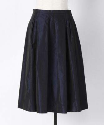 ＜ヨシエ イナバ/yoshie inaba＞ シャンブレーポリエステルシルクタフタスカート B0374PSS464 ネイビー 【三越・伊勢丹/公式】