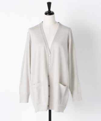 ＜ヨシエ イナバ/yoshie inaba＞ FF30G梳毛ウールロングニットカーディガン B0374KCD717 ベージュ 【三越・伊勢丹/公式】
