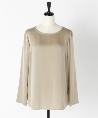 ＜ヨシエ イナバ/yoshie inaba＞ ストレッチサテンジョーゼットブラウス B0374FBB008 ベージュ 【三越・伊勢丹/公式】