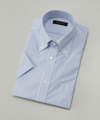 【SALE（伊勢丹）】＜ディバーゼ/DIBASE＞ 【S】形態安定生地使用BDカラードレスシャツ青ストライプ半袖(7SYICDN412-350) ターコイズ 【三越・伊勢丹/公式】