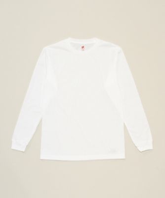 ＜ヘインズ/Hanes＞ PREMIUM CREW NECK LONG SLEEVE(HM4-L001) 010・ホワイト 【三越・伊勢丹/公式】
