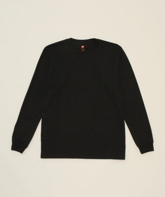 ＜ヘインズ/Hanes＞ PREMIUM CREW NECK LONG SLEEVE(HM4-L001) 090・ブラック 【三越・伊勢丹/公式】